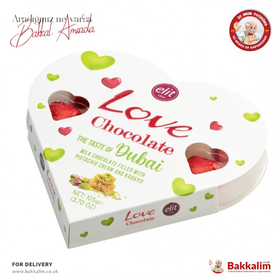 Elit Dubai Chocolate Crunchy Kadaif with Pistachio Filling Milk Chocolate 105 G - 8698701041921 - BAKKALIM UK