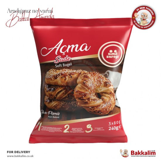 Simit Sarayi Part Baked Turkish Soft Bagel 3 Pcs 240 G - 8699387116569 - BAKKALIM UK