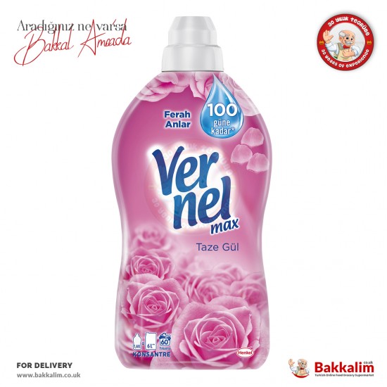 Vernel Max Gül Konsantre Çamaşır Yumuşatıcı 1440 ml - 9000100704960 - BAKKALIM UK