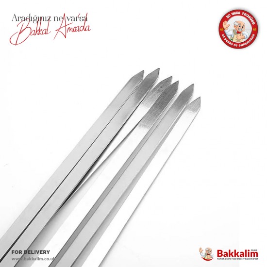 Alba Stainless Steel Diced Meat Skewers - Set of 6 - 8682009364103 - BAKKALIM UK