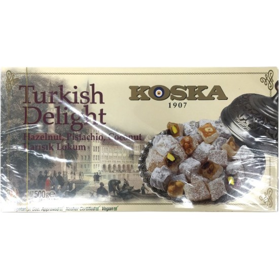 Koska Turkish Delight With Hazelnut Pistachio Coconut 500g - 8690710070046 - BAKKALIM UK