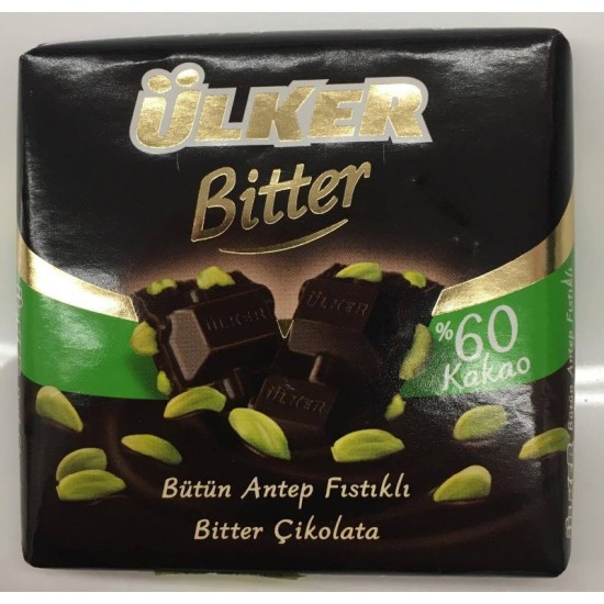 Ülker Bütün Antep Fıstıklı Bitter Çikolata - 8690504025573 - BAKKALIM UK