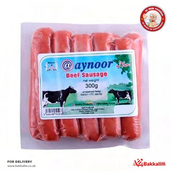 Aynoor 300 Gr Halal Beef Sausage - 5060108701976 - BAKKALIM UK