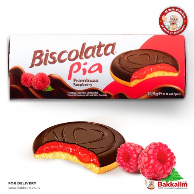 Biscolata Pia 100 Gr Cake With Raspberry Jelly And Bitter Chocolate