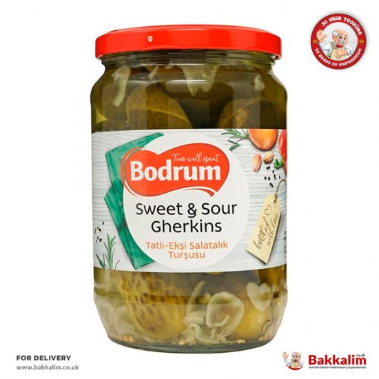 Bodrum Sweet And Sour Gherkins 680 G - 5060050980559 - BAKKALIM UK