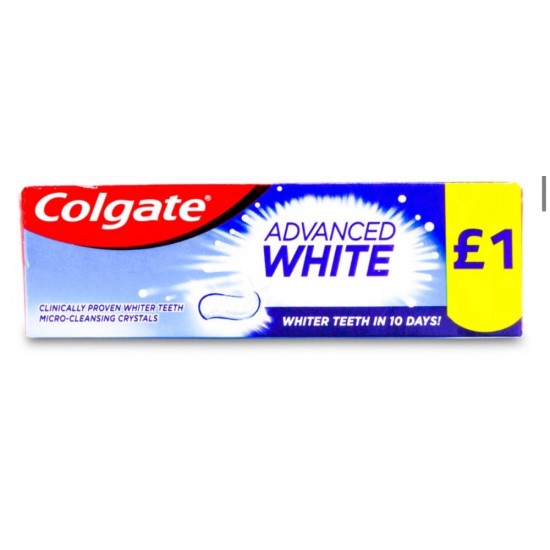 Colgate Advanced White Toothpaste 50ml - 8714789498591 - BAKKALIM UK