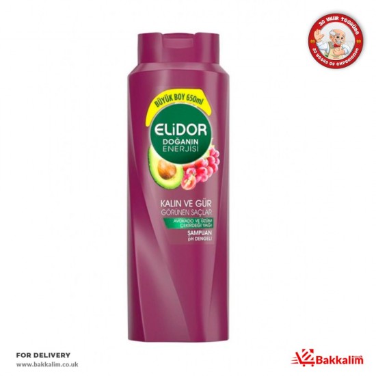 Elidor 650 Ml Şampuan Kalın Ve Gür Görünen Saçlar İçin - 8690637902536 - BAKKALIM UK