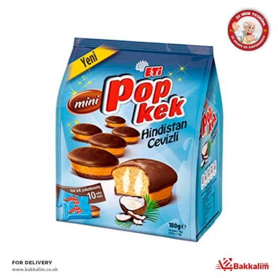 Eti 180 Gr 10 Pcs Coconut Pop Kek Mini - 8690526066257 - BAKKALIM UK