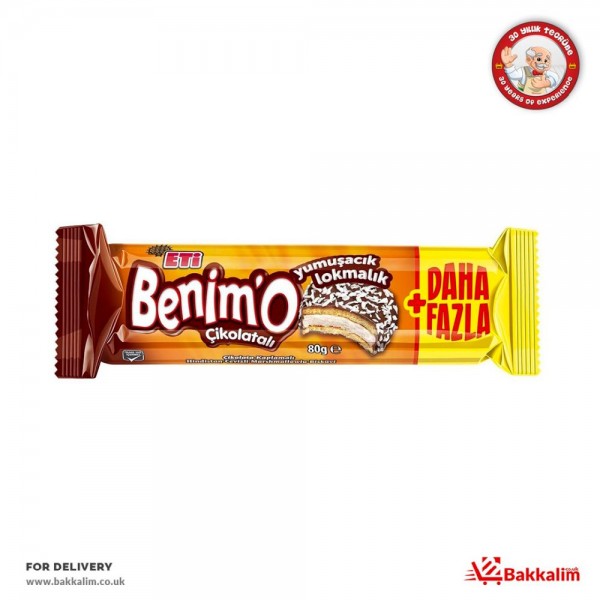 Eti Benim O 80 Gr Chocolate Coated Marshmallow And Coconat Biscuit 