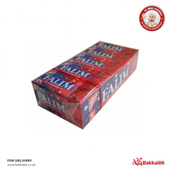 Falim 5 Pcs 20 Pack Strawberry Aromated Sugar Free Chewing Gum - 8690524055529 - BAKKALIM UK