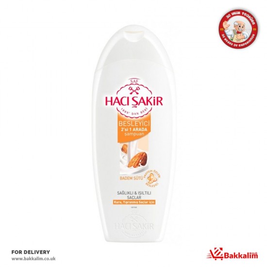 Haci Sakir 500 Ml Almond Milk Nourishing Shampoo 2 In 1 Dry Damaged Hair - 8693495017114 - BAKKALIM UK