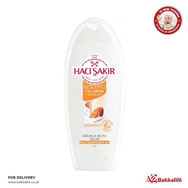Haci Sakir 500 Ml Almond Milk Nourishing Shampoo 2 In 1 Dry Damaged Hair