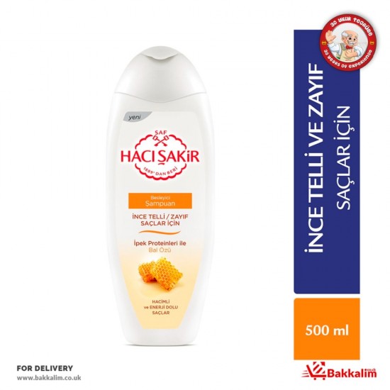 Haci Sakir 500 Ml Extract Honey Nourishing Shampoo Fine  Vulnerable Hair - 8718951307759 - BAKKALIM UK