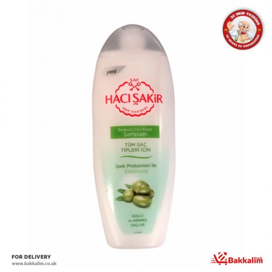 Haci Sakir 500 Ml Olive Oil Nourishing Shampoo Silk Proteins With 2in 1 All Hair Types - 8718951307797 - BAKKALIM UK