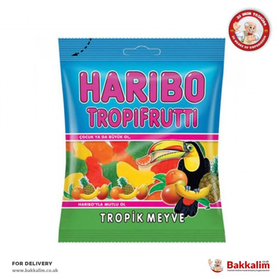 Haribo 100 G Halal Tropical Frutti Jelly Candy - 691216022515 - BAKKALIM UK