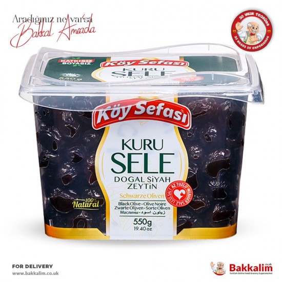 Köy Sefası N550 Gr Kuru Sele Doğal Siyah Zeytin - 8696591065454 - BAKKALIM UK