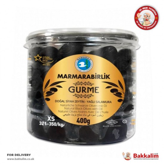 Marmarabirlik 400 Gr XS Gourmet Black Olives With Oil - 8690103114142 - BAKKALIM UK