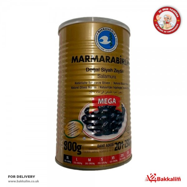 Marmarabirlik Mega 800 Gr XL Naturel Black Olives 