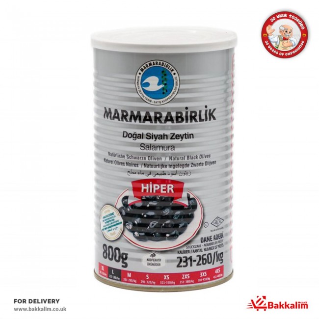 Marmarabirlik Net 800 Gr L Hiper Natural Black Olives