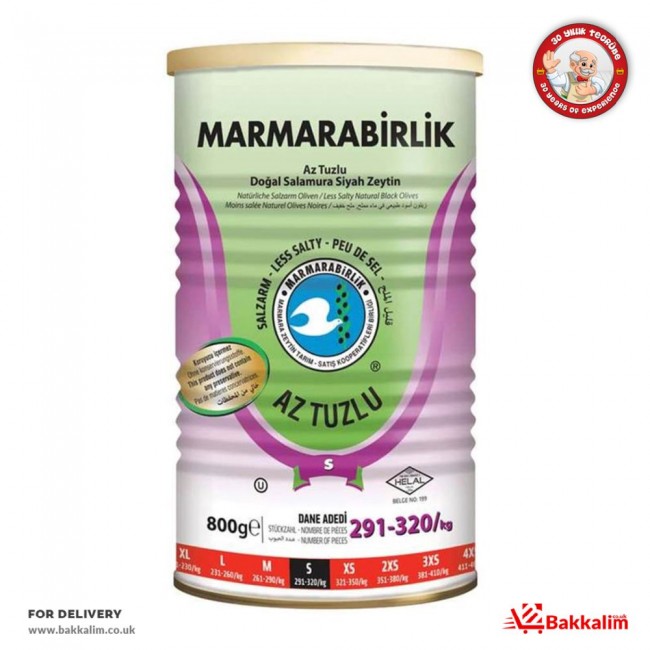 Marmarabirlik Net 800 Gr S Less Salty Natural Black Olives