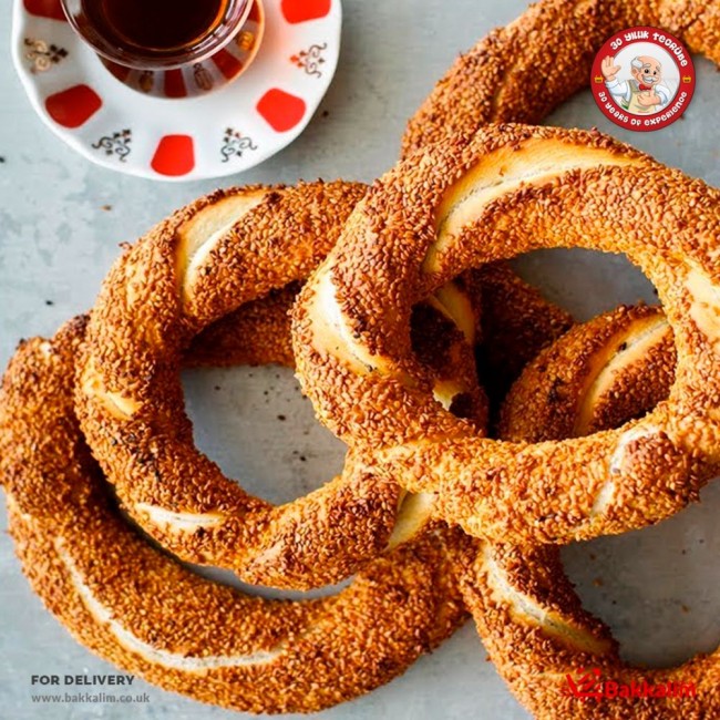 Maun 550 Gr 5 Pcs Turkish Sesame Ring Simit - Plain Bagel Maun 550 Gr 5 Pcs Turkish Sesame Ring Simit - Plain Bagel