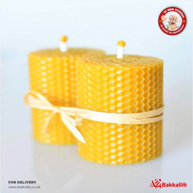 Organic 5 Cm 4 Pcs Honey Candle, BAKKALIM UK Organic 5 Cm 4 Pcs Honey Candle