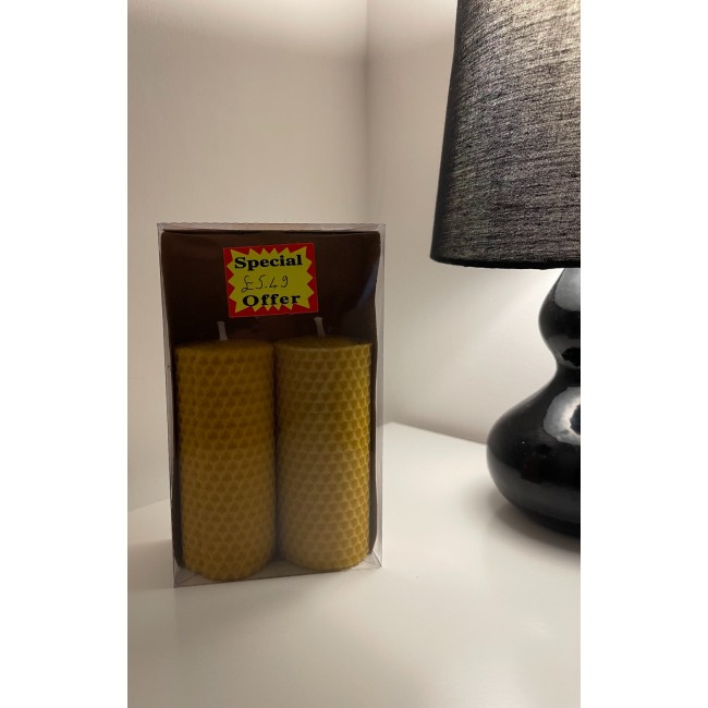 Organic Honey Candle 2 X 10cm, BAKKALIM UK Organic Honey Candle 2 X 10cm