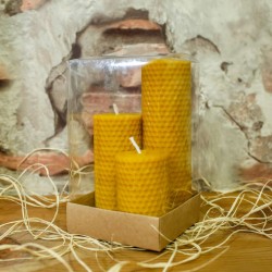 Organic Honey Candle 7cm-10cm-15cm Set