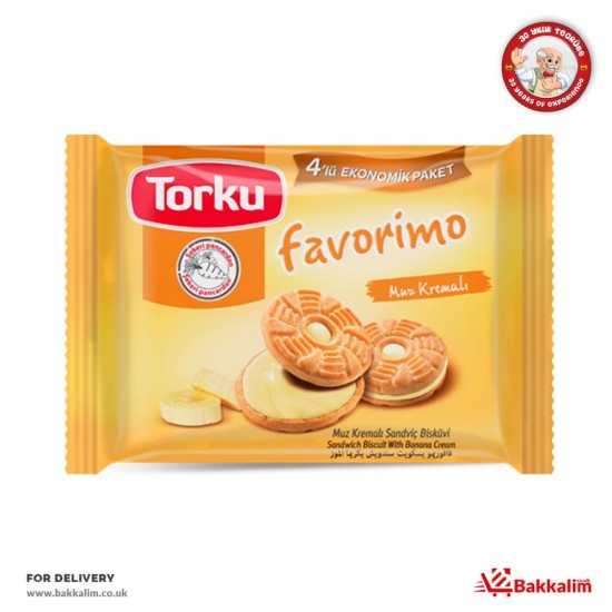 Torku 244 Gr 4 Pcs Sandwich Biscuit With Banana Cream - 8690120047935 - BAKKALIM UK