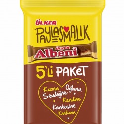 Ulker Albeni Milk Chocolate Coated Bar With Caramel And Biscuits 5-Packs 180g