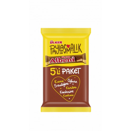 Ulker Albeni Milk Chocolate Coated Bar With Caramel And Biscuits 5-Packs 180g - 8690504034605 - BAKKALIM UK