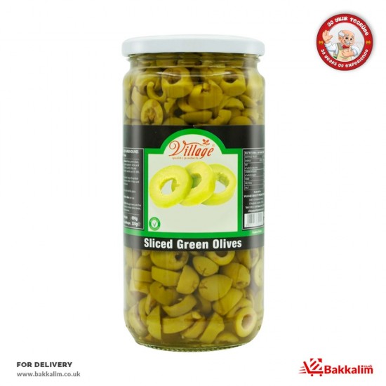 Village  690 Gr Sliced Green Olives - 5055713302243 - BAKKALIM UK
