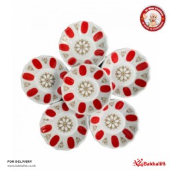 White And Red Coaster 6 Pcs