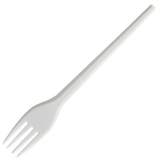 White Plastic Forks Heavy Duty 100pcs - 8699245731040 - BAKKALIM UK
