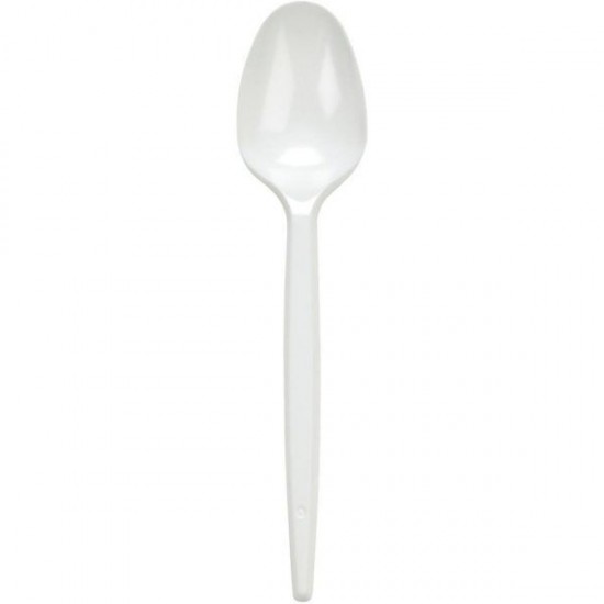 White Plastic Spoon 100pcs - 8699245731255 - BAKKALIM UK