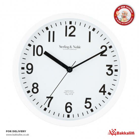 White Wall Clock - 5024418259244 - BAKKALIM UK