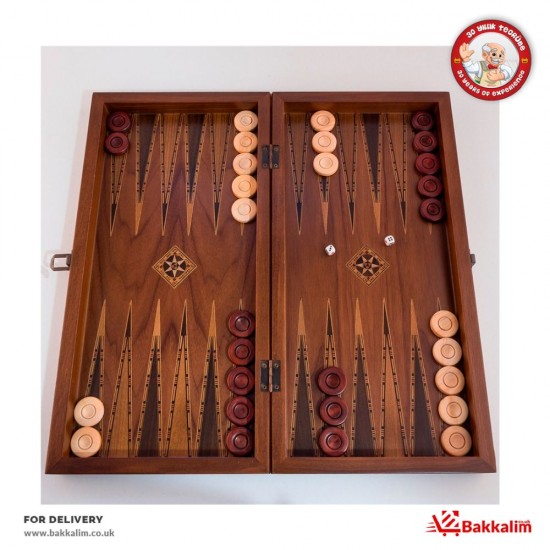 Wooden Antique Backgammon Set - 8694051021569 - BAKKALIM UK