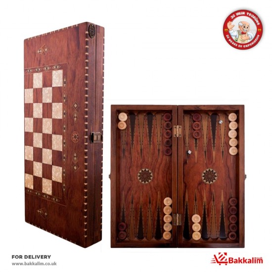 Wooden Classic Design Backgammon Set - 8694051021568 - BAKKALIM UK