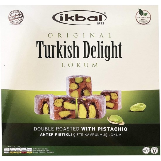 Ikbal Turkish Delight Double Roasted With Pistachio 350g - 8697442966661 - BAKKALIM UK